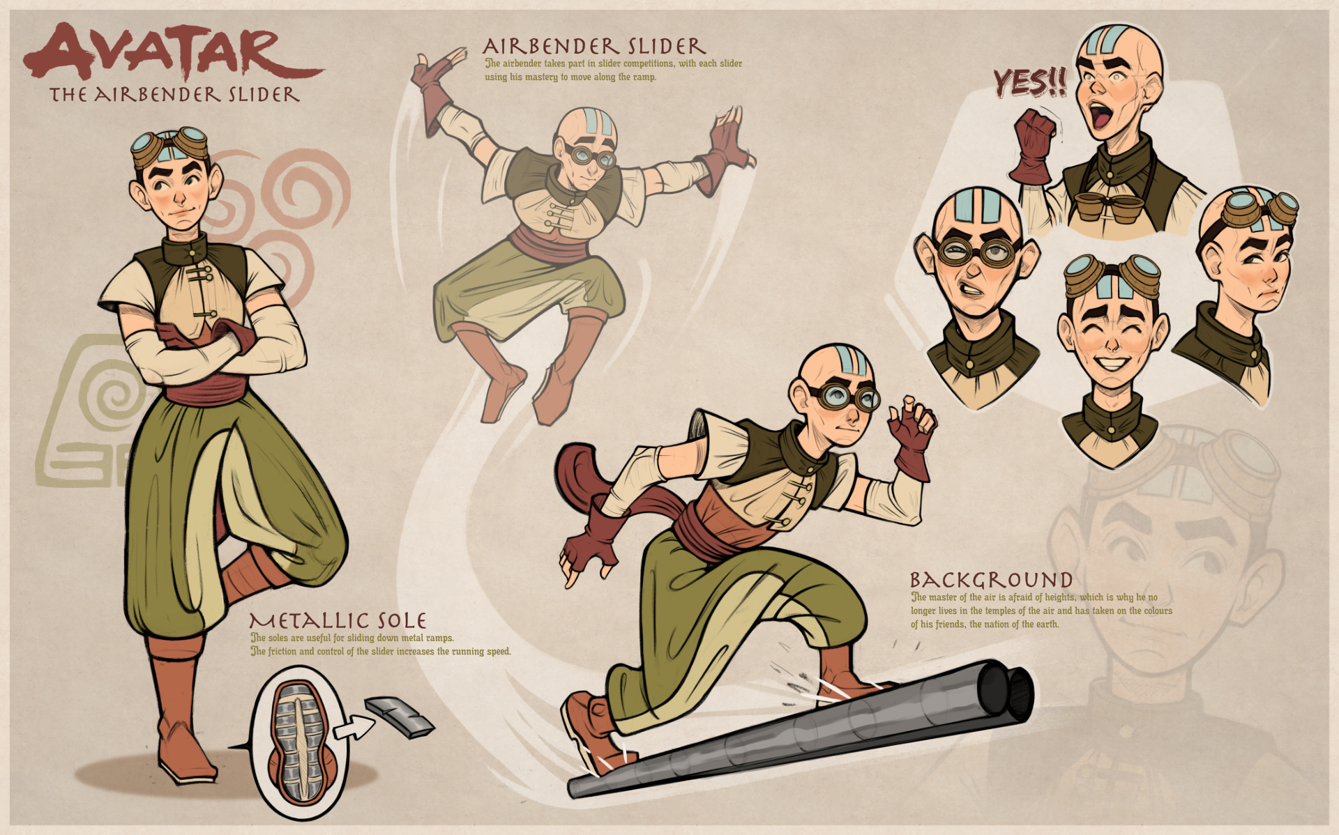 The airbender slider : Character design